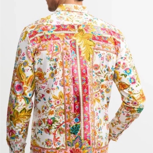 Robert Graham Multicolor GIVERNY FLOWERS LIMITED EDITION Sz L $398 NWT - Picture 2 of 16